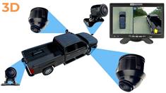 360 Degree Pickup Truck Camera System in 3D for Surround View with Integrated DVR
