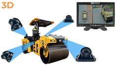 360° Pavement Roller Camera System in 1080P 3D Surround View with Integrated DVR