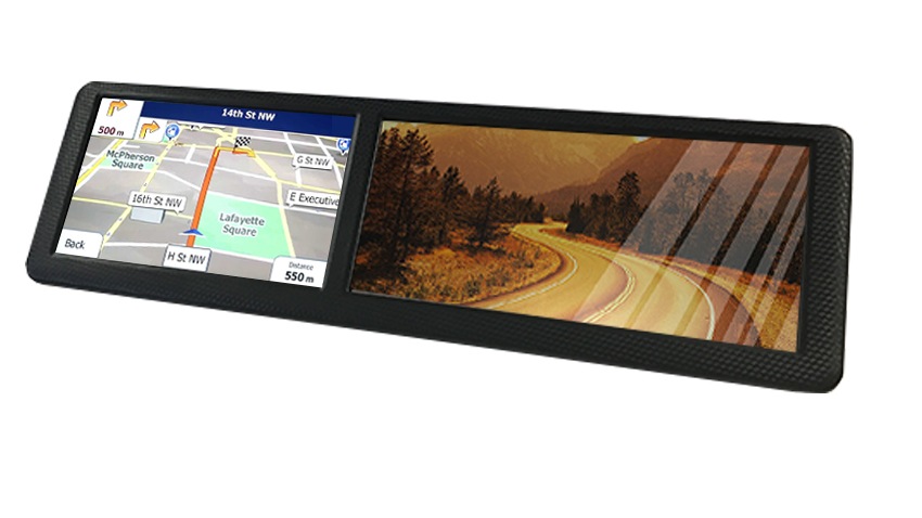 2 in 1 Clip on Mirror Monitor and a GPS