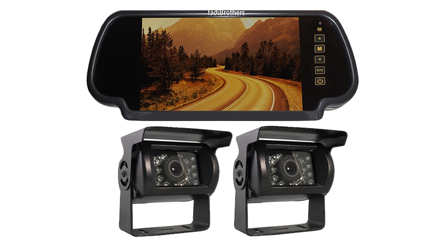 two wired rv backup cameras with 7