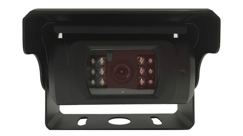 The 120 degree automatic shutter backup camera features a motorized shutter that opens and closes when the monitor is powered on/off.