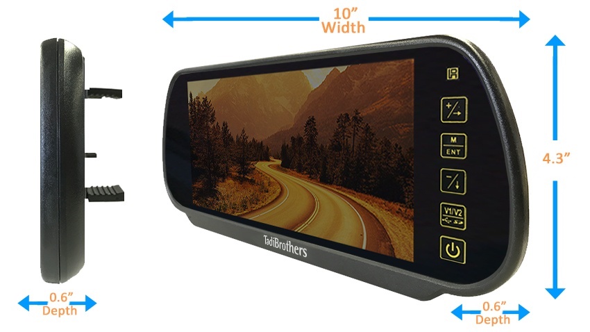 7-Inch Rear View Clip On Mirror with Optional Backup Camera